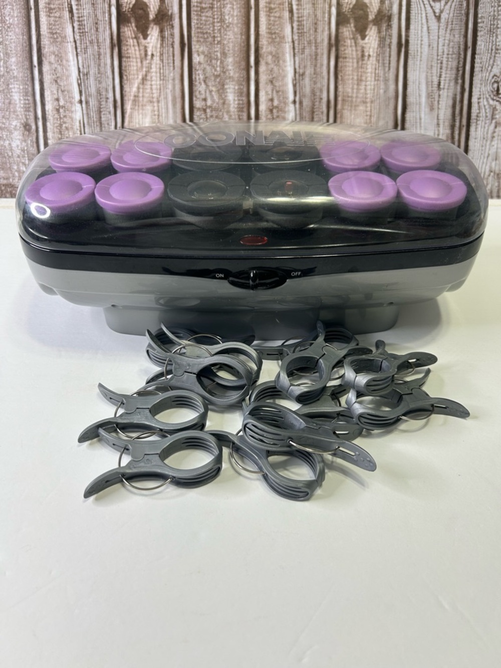 Conair Hair Roller 12 piece Set with roller clips  Black and Purple